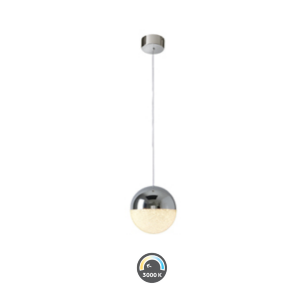 Colgante led SPHERE 1 luz cromo