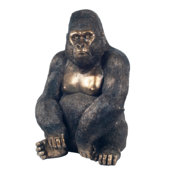 Mono decorativo de resina con acabado bronce
