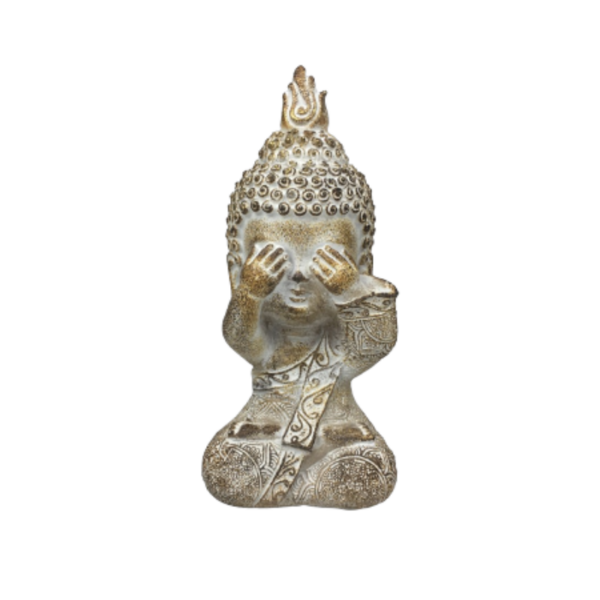 Figura de buda no mira decorativa dorado