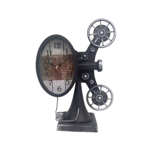 Reloj decorativo vintage de sobremesa de metal