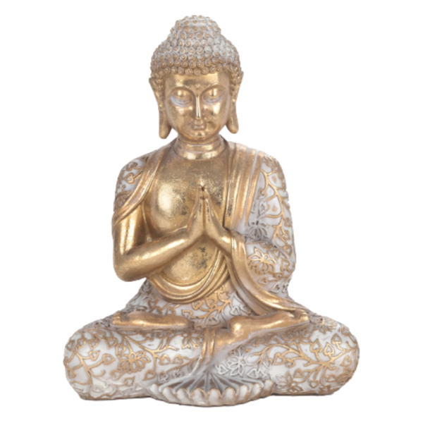 Figura de buda dorado de resina