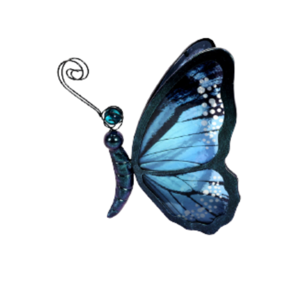 Adorno decorativo mariposa azul porta velas