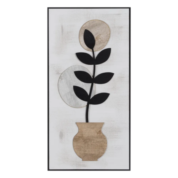 Cuadro de planta decorativo con relieve