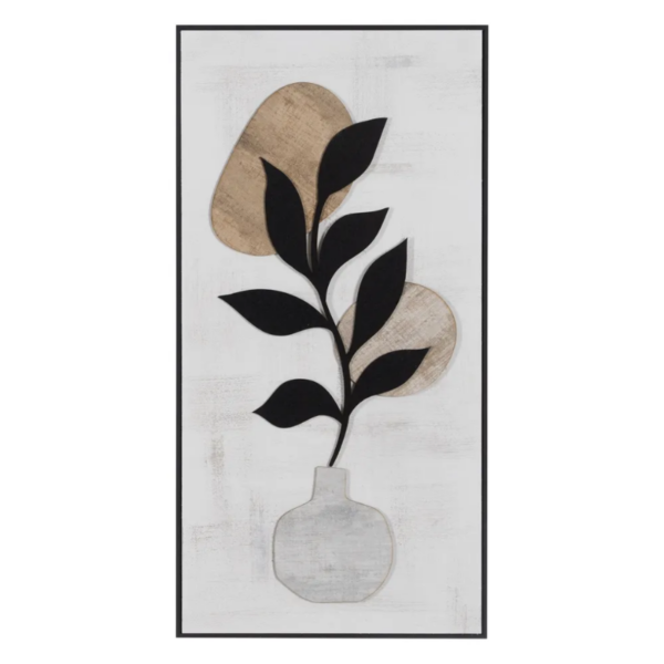 Cuadro de planta decorativo con relieve