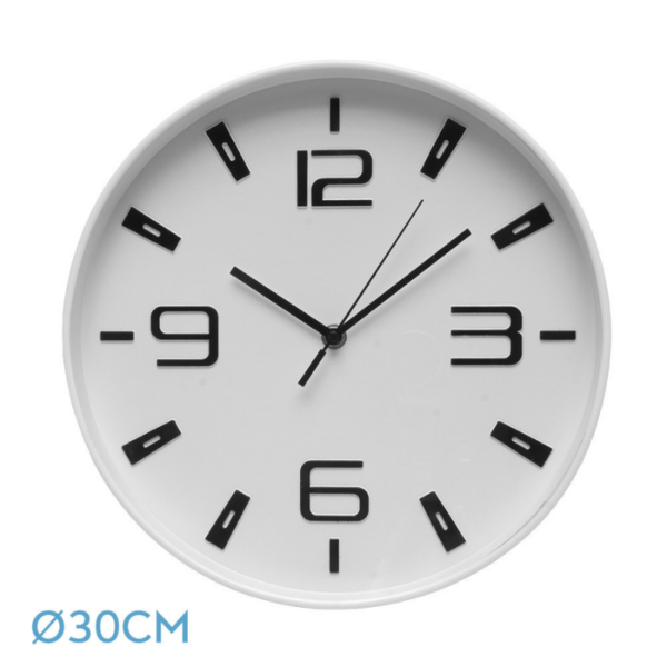 Reloj de pared AROA blanco 30cm de diámetro