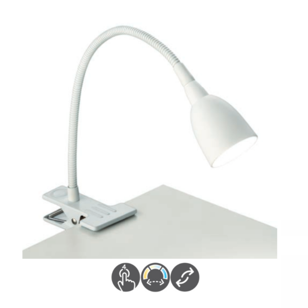 Lámpara flexo - pinza ARANDA blanco