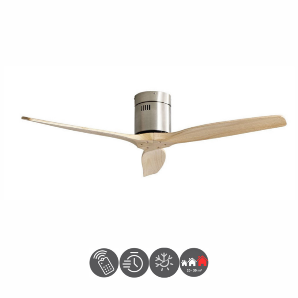 Ventilador AGUILÓN plata - haya 132cm