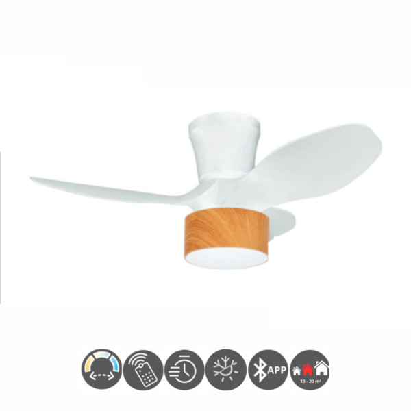 Ventilador FLY MAXI blanco - haya 80cm