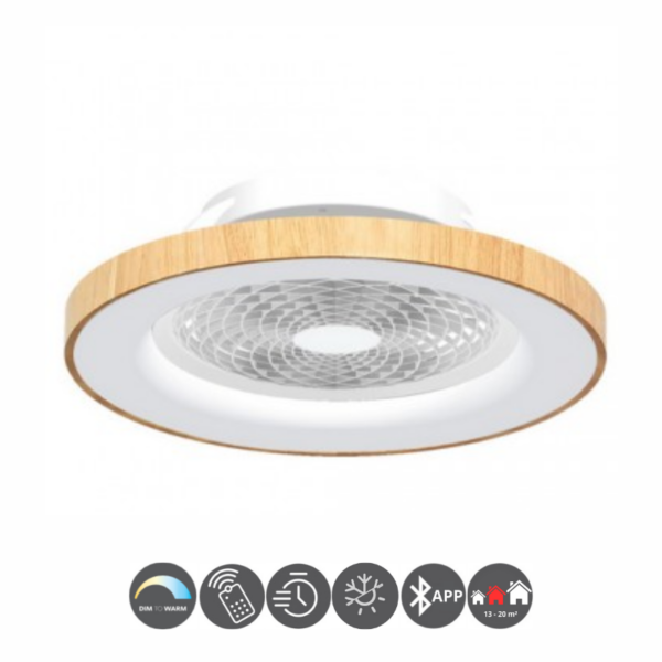 Ventilador plafón TIBET madera - blanco