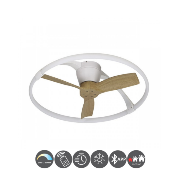 Ventilador plafón NEPAL MINI blanco - madera