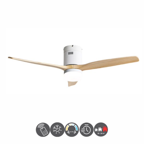 Ventilador AGUILÓN blanco - haya 132cm