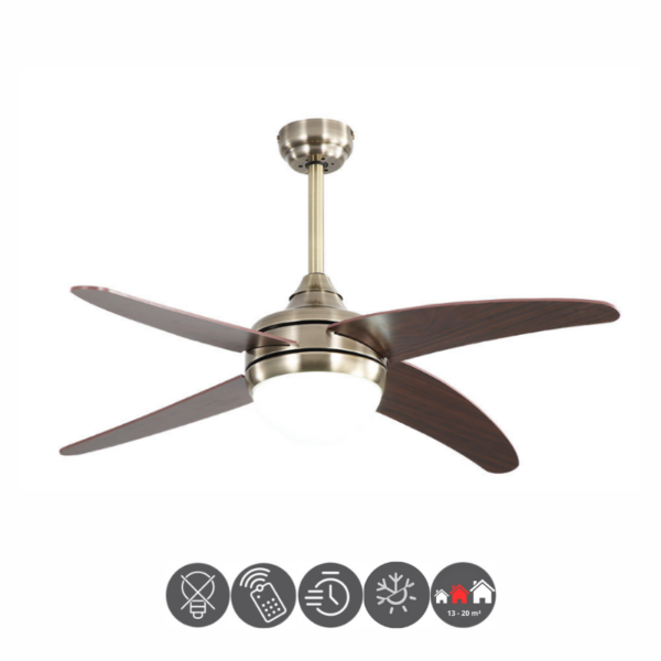 Ventilador KLOD oro - cerezo 117cm