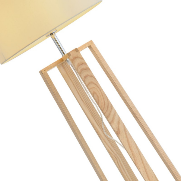 Lámpara de pie Beige de madera de Fresno - Imagen 3