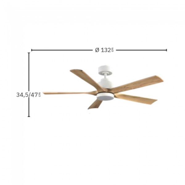 Ventilador CAIRO blanco haya - Imagen 2