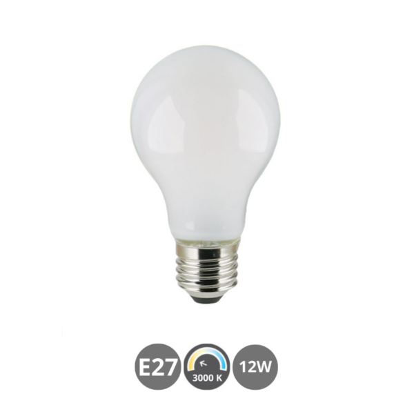 Bombilla LED E27 12W 3000K opal dimable