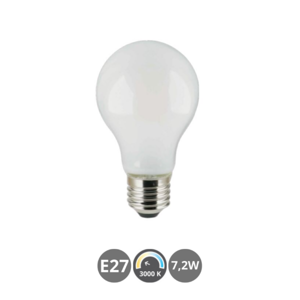 Bombilla LED E27 7,2W 3000K opal estandar