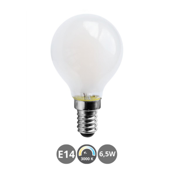 Bombilla LED E14 6,5W 3000K opal esférica