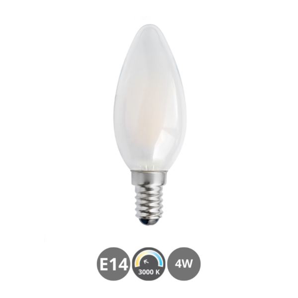 Bombilla LED E14 4W 3000K vela opal