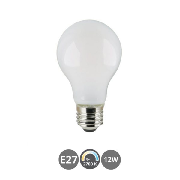 Bombilla LED E27 12W 2700K opal estándar