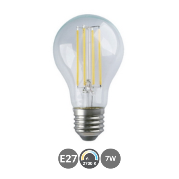 Bombilla LED E27 7W 2700K estándar filamento