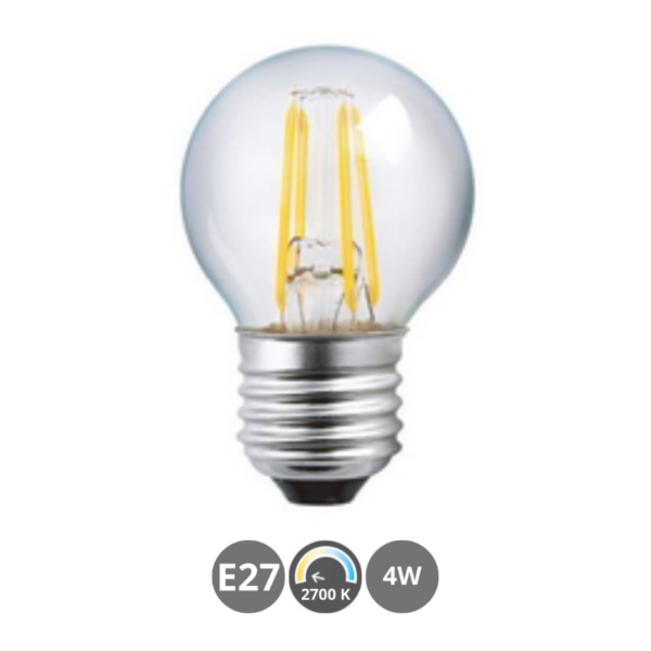 Bombilla LED E27 4W 2700K estándar mini filamento