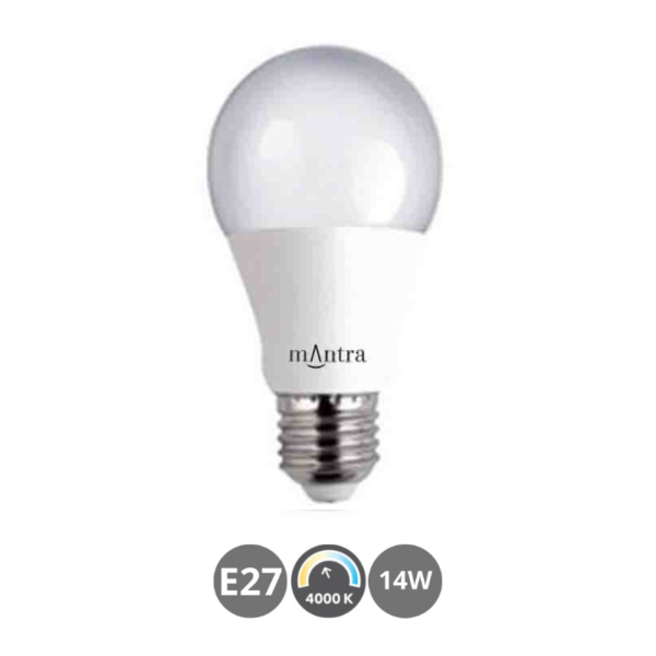 Bombilla LED E27 14W 4000K estándar