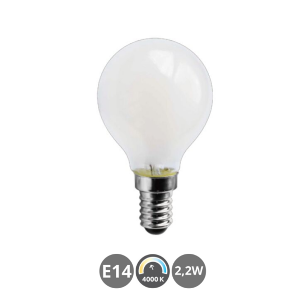 Bombilla LED E14 2,2W 4000K opal