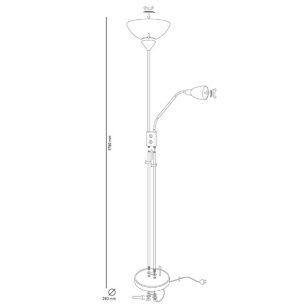 Lámpara de pie led MILANO con lector oro - Imagen 2