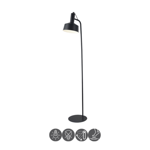 Lámpara de pie LEANA E27 negro
