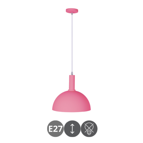 Lámpara colgante HAGEN E27 metal rosa