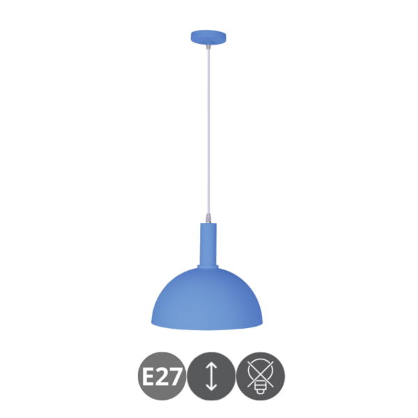 Lámpara colgante HAGEN E27 metal azul