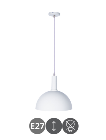 Lámpara colgante HAGEN E27 metal blanco
