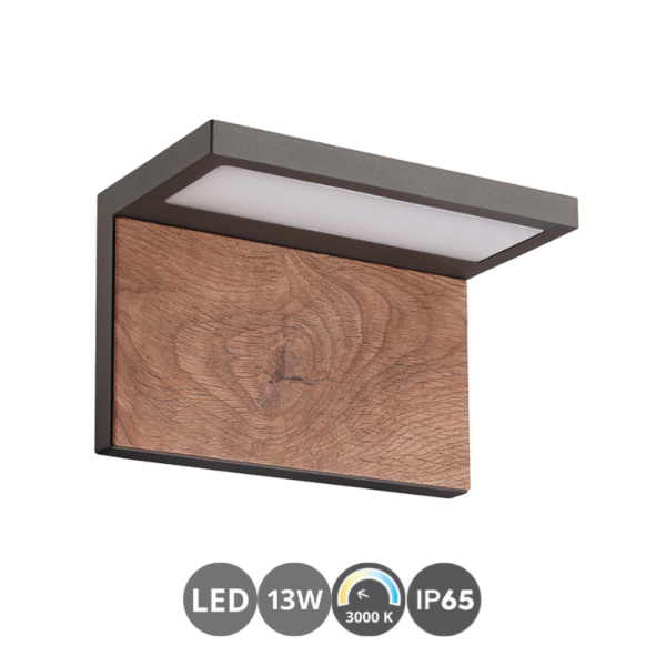 Aplique led RUKA 3000k madera y gris