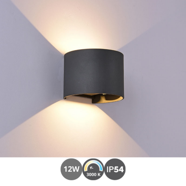 Aplique led DAVOS redondo 3000k gris oscuro