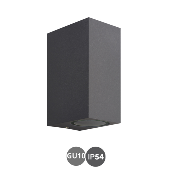 Aplique KANDANCHU rectangular gu10 gris oscuro