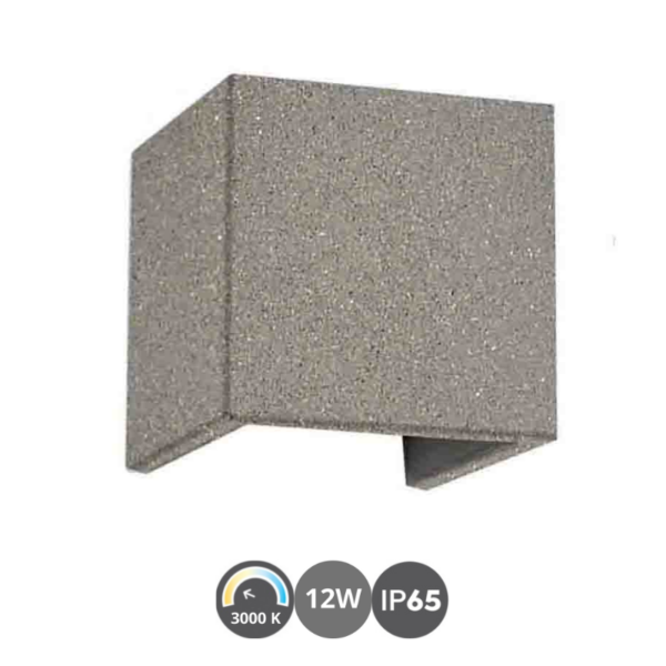 Aplique exterior TAOS 3000k gris piedra