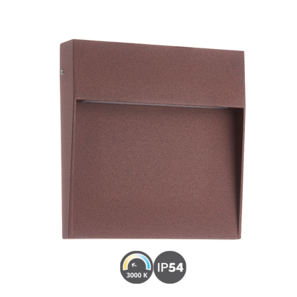 Aplique señalizador exterior BAKER 6W cuadrado corten