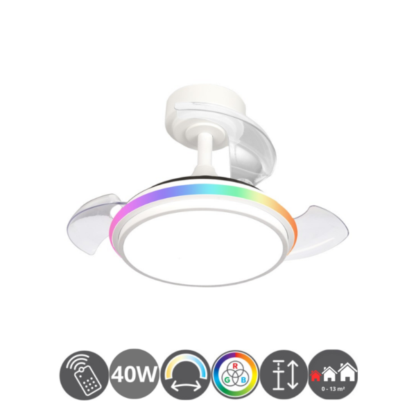 Ventilador TALA MINI XS RGB blanco