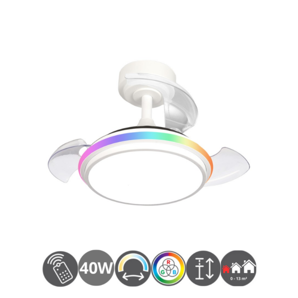 Ventilador TALA MINI RGB blanco