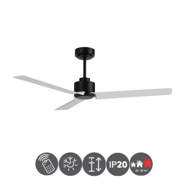 Ventilador Anne 127cm negro-blanco