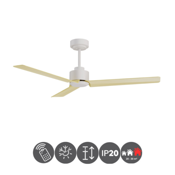 Ventilador Anne 127cm blanco-madera clara