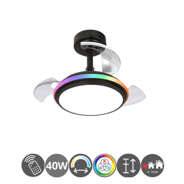 Ventilador TALA MINI XS RGB negro