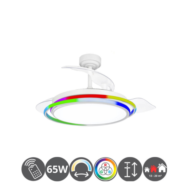 Ventilador TALA RGB blanco