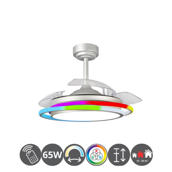 Ventilador TALA RGB plata