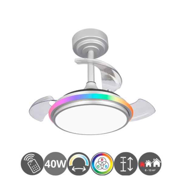 Ventilador TALA MINI XS RGB plata