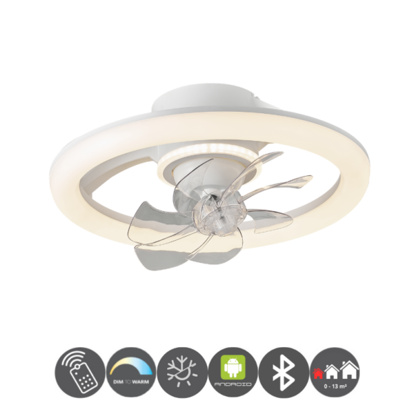 Ventilador plafón Android V105 aspas oscilantes blanco