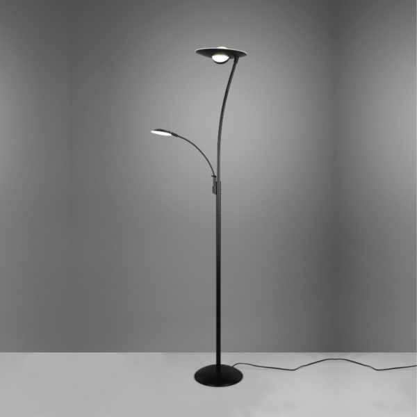 Pie led GRANDBY con lector 29w+6,5w regulable negro - Imagen 5