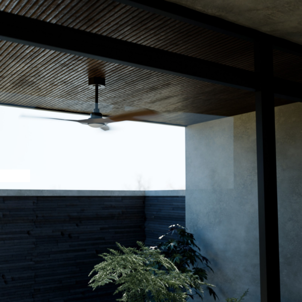 Ventilador CARLA S 91cm madera oscura y negro - Imagen 3