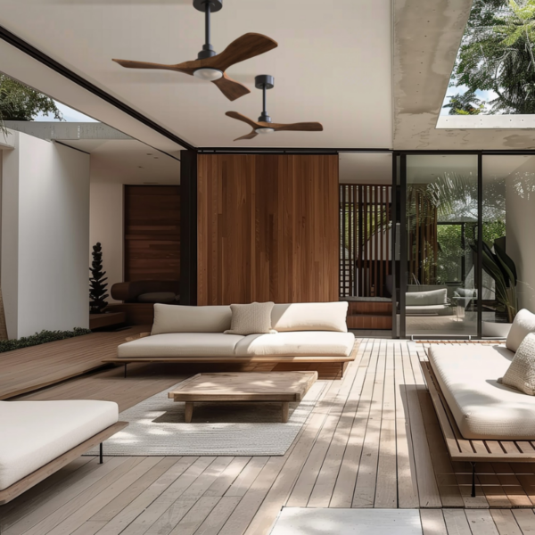 Ventilador CARLA S 91cm madera oscura y negro - Imagen 2