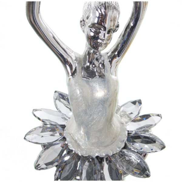 Figura BAILARINA resina plateada 30cm - Imagen 4